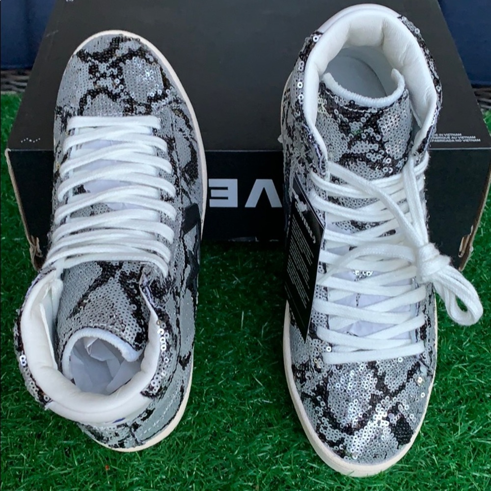 Converse PRO Leather mid silver/vintage wht/blk WM - Picture 7 of 16